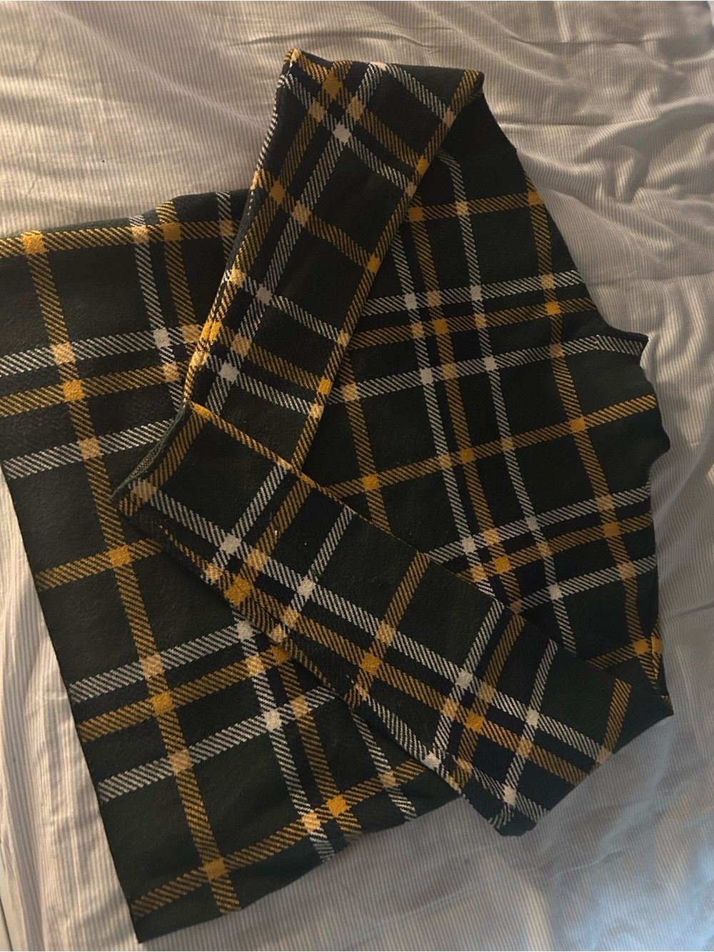 Tahari Black Plaid Chinos with Yellow & White Windowpane